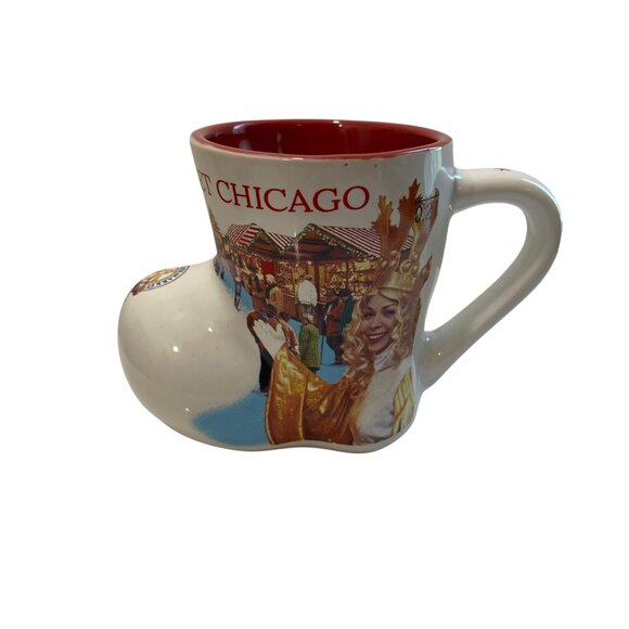 Collectible 2015 Chicago Christkindlmarket 20th Anniversary Mug Boot Red White - Picture 1 of 9